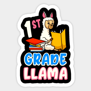 1st Grade Llama Funny First Grader School Sticker